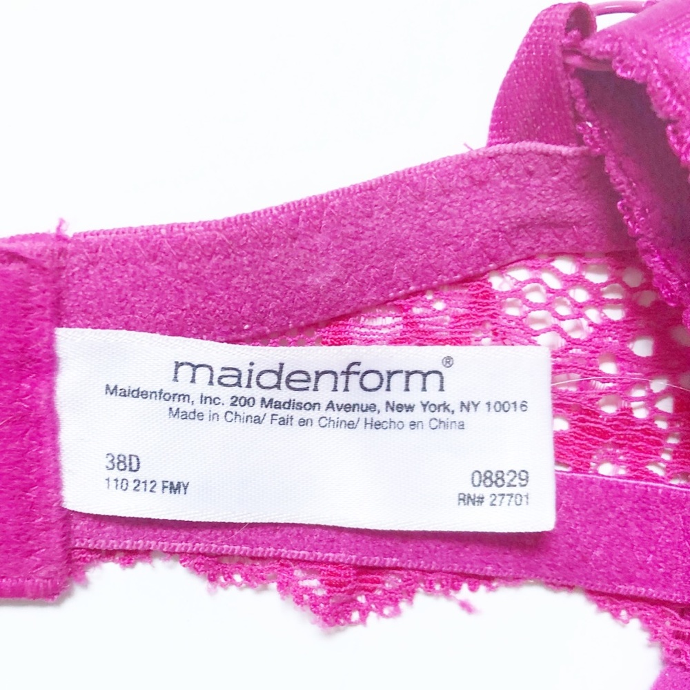 Maidenform Magenta Feeling Sexy Ultimate Gel Push Up Bra Style 8829 Size 38D - Picture 16 of 16